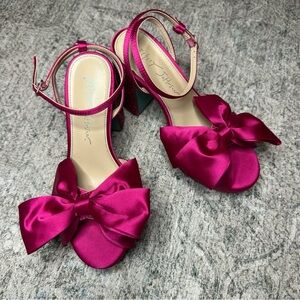Betsey Johnson Fuchsia Satin Heels with Bow